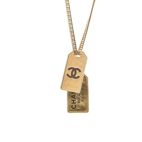 chanel dog tag necklace|chanel 2020 dog tag necklace.